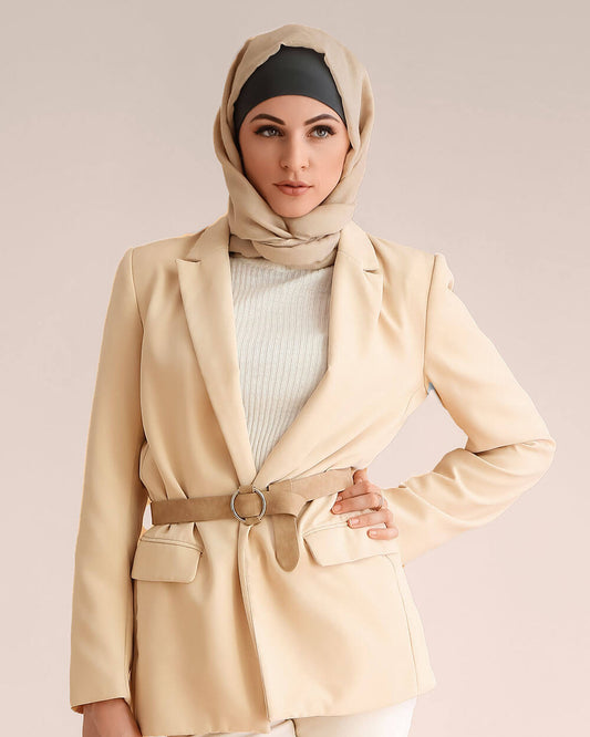 Basic Chiffon Abaya with Lace - Wine